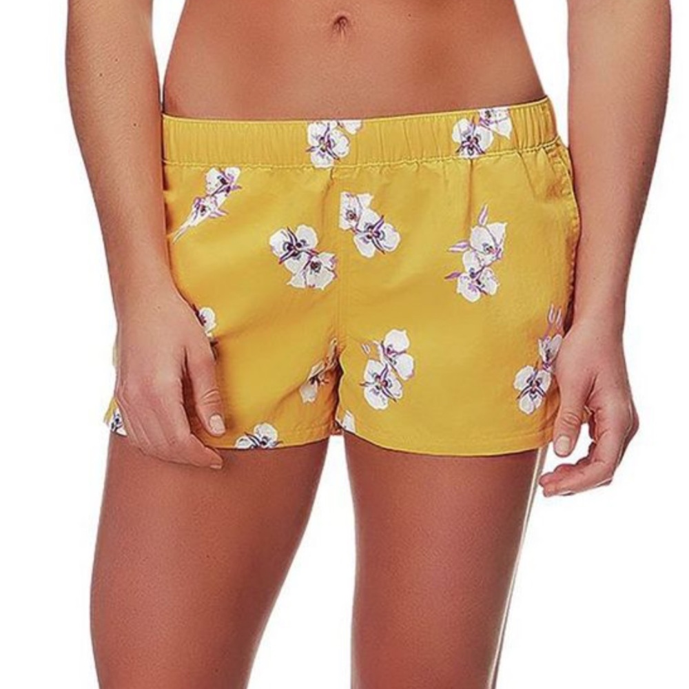 Patagonia Yellow Floral Women's Baggies Shorts